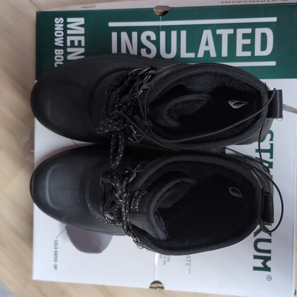 Staheekum Men's Snow Boots Cold Rated -20, Black - Picture 5 of 6